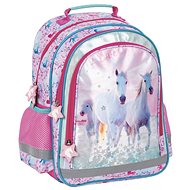 Školní batoh Derform koně růžový - School Backpack