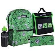 School four-piece set with backpack Minecraft green - School Set