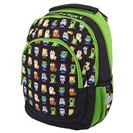 School Backpack Minecraft Green Black - School Backpack