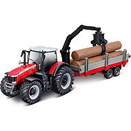 Bburago Massey Ferguson 8740S with wood 1:50 - Metal Model