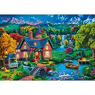 BLUEBIRD Barevný dům u jezera 1000 dílků - Jigsaw Puzzle
