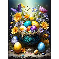 BLUEBIRD Easter Eggs and Flowers 500 pieces - Jigsaw Puzzle