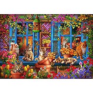 BLUEBIRD Parapet with cats 1000 pieces - Jigsaw Puzzle