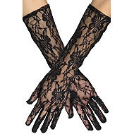 Boland Gloves black lace long - Costume Accessory