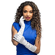 Boland Gloves long white satin 40 cm - Costume Accessory