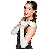 Boland Gloves white long above elbow - Costume Accessory