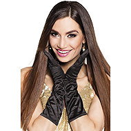 Boland Gloves black satin long 40 cm - Costume Accessory