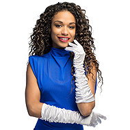 Boland Gloves white long frilled - Costume Accessory