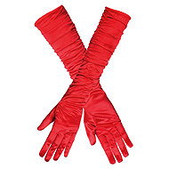 Boland Gloves red long frilled - Costume Accessory