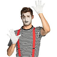 Boland Gloves white short with button - Costume Accessory