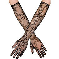 Boland Black spider web gloves - Costume Accessory