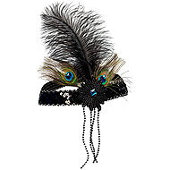 Boland Charleston Headband with Peacock Feather - Costume Accessory