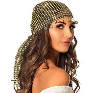 Boland Gypsy headscarf with black and gold sequins - Costume Accessory