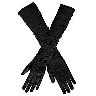 Boland Women's Long Black Ruched Gloves - Costume Accessory