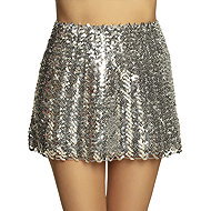 Boland Sequin mini skirt size M/L silver - Costume Accessory