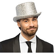 Boland Showtime silver top hat - Costume Accessory