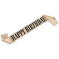 Boland Happy Birthday sash gold - Costume Accessory