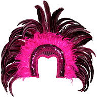 Boland Large Samba Feather Headband, pink - Costume Accessory