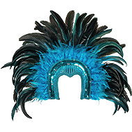 Boland Large Samba feather headband turquoise - Costume Accessory