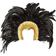 Boland Large gold feather Samba headband - Costume Accessory