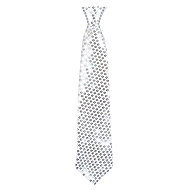 Boland Tie silver sequin 40 cm - Costume Accessory