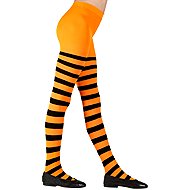 Widmann Children's Halloween orange tights size 7-10 years - Costume Accessory