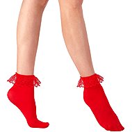 Widmann Ponožky červené s krajkou - Costume Accessory