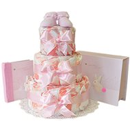 Three-tier diaper cake Happy memories - pink - Nappy cake