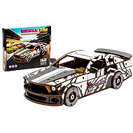 BusyKids Wooden 3D Building Kit Muscle Car white - Wooden Puzzle