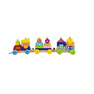 Wooden tractor and jigsaw puzzle - machine - Push and Pull Toy
