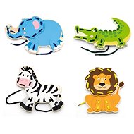 Wooden stringing machine - wild animals - Lacing Playset