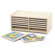 Set of wooden puzzles - 12 pcs - Wooden Toy
