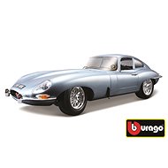 Bburago Jaguar E Coupe Metallic Silver Blue - Metal Model