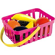 Androni Shopping Basket with Fruit - 6 pieces, Pink - Toy Shopping Cart