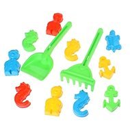 Androni Sand Builders 10 pieces - Sea World + Shovels and Rakes - Sand Tool Kit