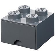 LEGO úložný box 4 so zásuvkou – tmavo sivý - Úložný box