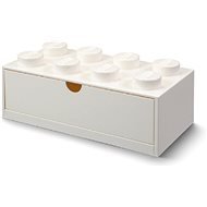 LEGO table box 8 with drawer - white - Storage Box