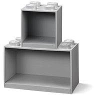 LEGO Brick Hanging Shelves, Set of 2 - Grey - Shelf
