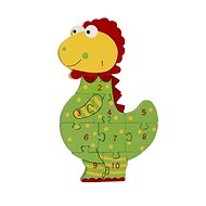 Puzzle with numbers - Dinosaur - Wooden Puzzle