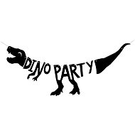 Dino Party banner, black - Party Accessories