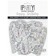 Banner Happy Birthday, black-silver - holo - Party Accessories