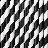 Paper straws, black and white, 10pcs - Straw