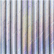 Paper straws, silver, 10pcs - Straw