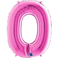 Foil Balloon, 102cm, Number "0", Pink - Balloons