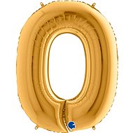 Foil Balloon, 102cm, number "0", Gold - Balloons
