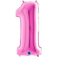 Foil Balloon, 102cm, Number "1", Pink - Balloons