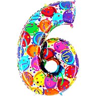 Foil Balloon, 102cm, Number "6", Coloured - Balloons