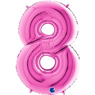Foil Balloon, 102cm, Number "8", Pink - Balloons