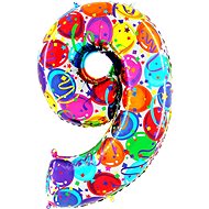 Foil Balloon, 102cm, Number "9", Coloured - Balloons