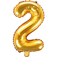Foil Balloon, 35cm, Number "2", Gold - Balloons